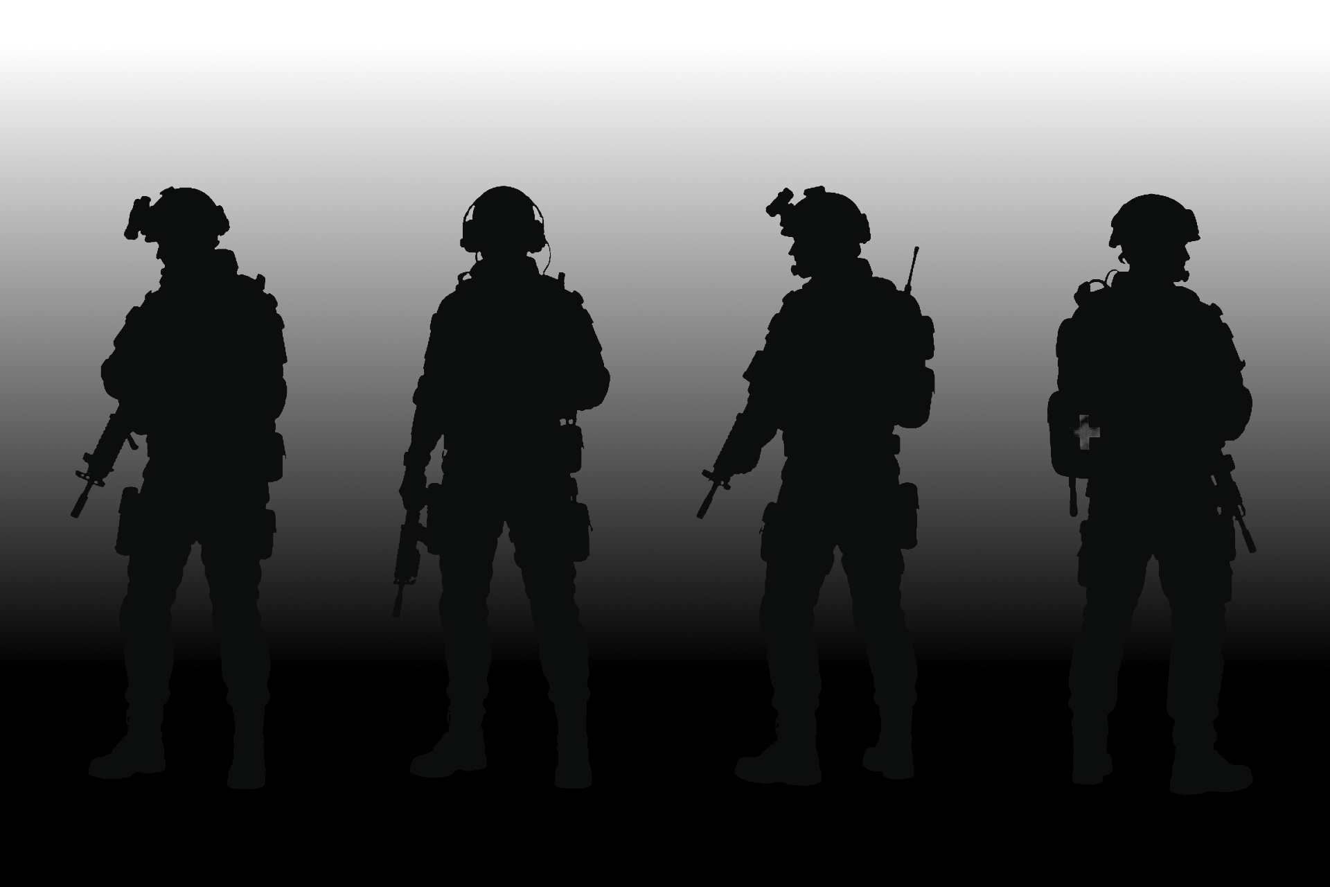 Four operators silhouettes